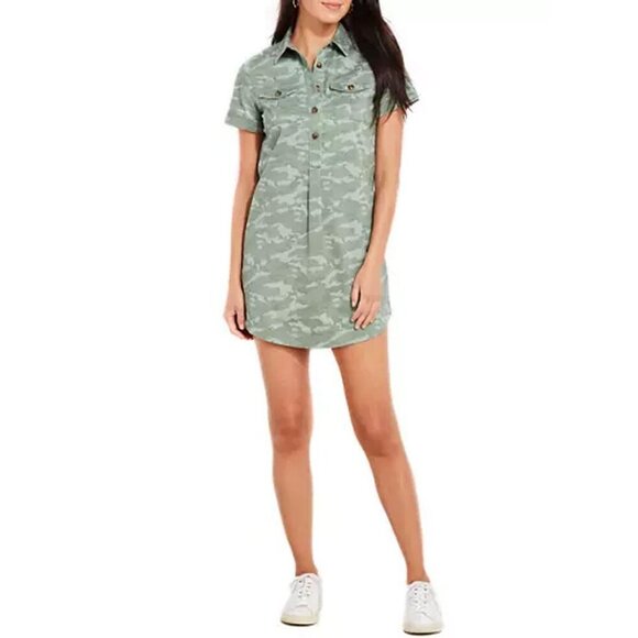 Vineyard Vines Women's Tonal Camo Margo Shirt Dress - Size 8 - Picture 1 of 7